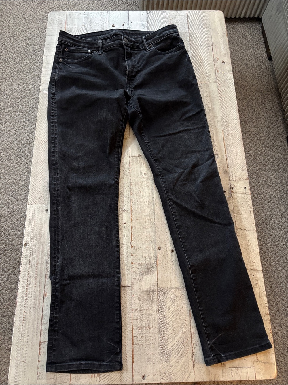 American Eagle Outfitters Men's Black Slim Straight Jeans